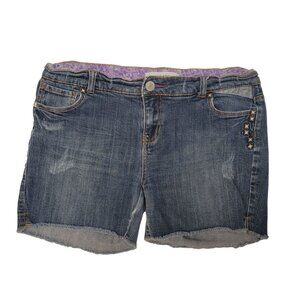 O'Neill women's denim studded cutoff shorts size 11 five pocket distressed